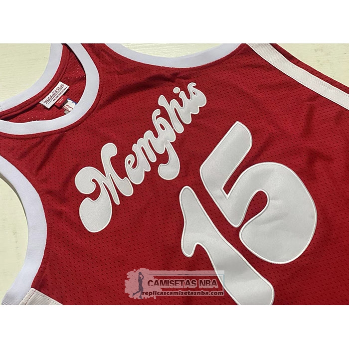Camiseta Memphis Grizzlies Vince Carter NO 15 Mitchell & Ness 2015-16 Rojo